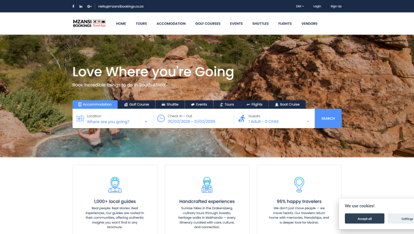Mzansi Bookings – Travel & Lifestyle Platform